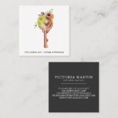 Aquarellblume Entscheider für echtes Anwesen Quadratische Visitenkarte (Vorne/Hinten)