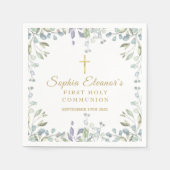 Aquarellblume Erste Heilige Kommune Serviette (Vorderseite)