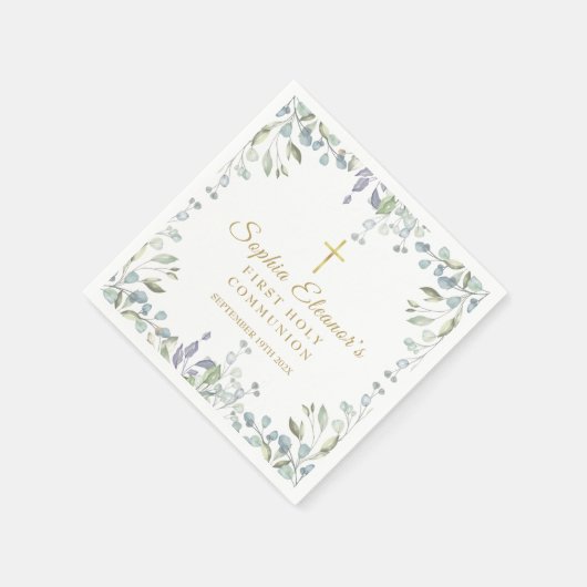 Aquarellblume Erste Heilige Kommune Serviette (Ecke)
