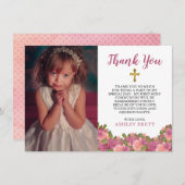 Aquarellblume Erste heilige Kommune Vielen Dank Dankeskarte (Vorne/Hinten)