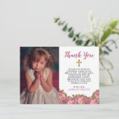 Aquarellblume Erste heilige Kommune Vielen Dank Dankeskarte (Stehend Vorderseite)