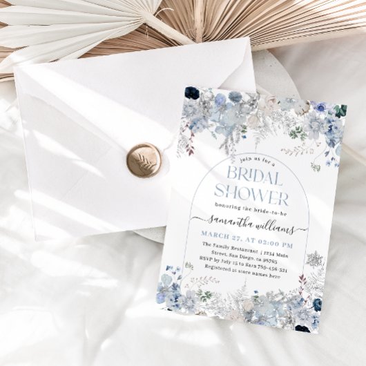 Aquarellblume Etwas Blaues Brautparty Einladung