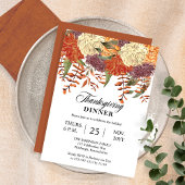 Aquarellblume | Eukalyptus Erntedank Abendessen Einladung