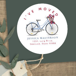 Aquarellblume Fahrrad ich habe neue Zuhause versch Runder Aufkleber