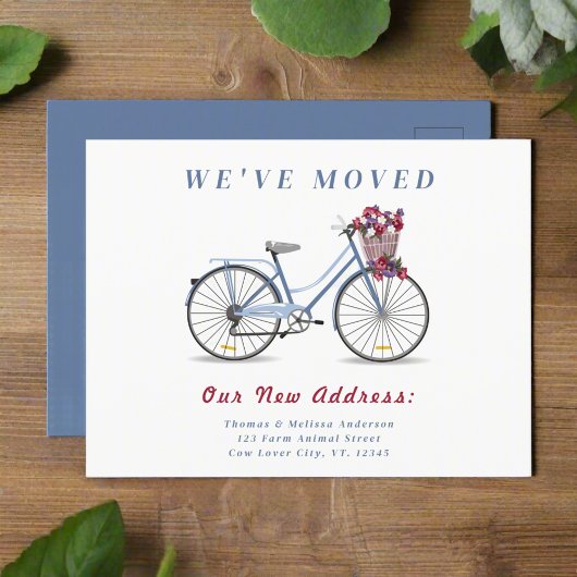 Aquarellblume Fahrrad Wir haben neue Zuhause Postkarte