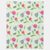 Aquarellblume Fleecedecke (Vorderseite)