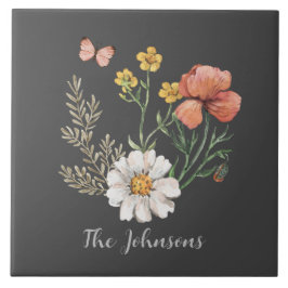 Aquarellblume Fliese