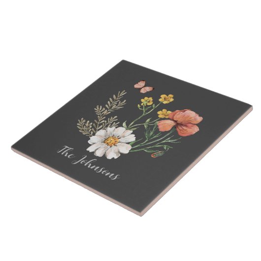 Aquarellblume Fliese (Seite)