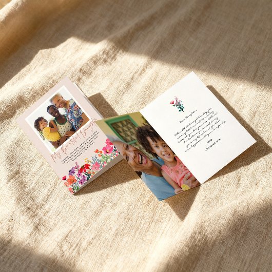 Aquarellblume | Foto der Mutter Karte