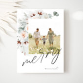 Aquarellblume Frohe Weihnachtsfotokarte Feiertagskarte