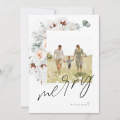 Aquarellblume Frohe Weihnachtsfotokarte Feiertagskarte (Vorderseite)