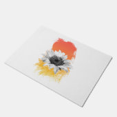 Aquarellblume Fußmatte (Schrägansicht)