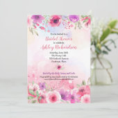 Aquarellblume Garten Brautparty Party Einladung (Stehend Vorderseite)