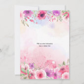 Aquarellblume Garten Brautparty Party Einladung (Rückseite)