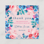 Aquarellblume Geburtstag Danke, Blush einfügen Begleitkarte (Vorderseite)