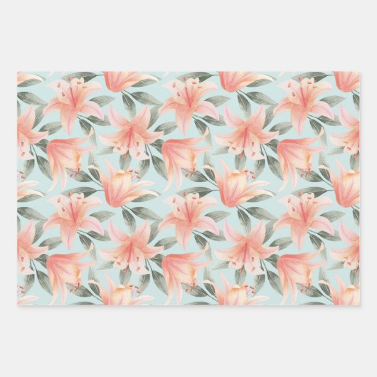 Aquarellblume Geschenkpapier Set (Vorderseite 3)