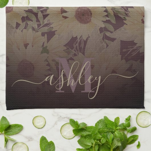 Aquarellblume Geschirrtuch (Gefaltet)