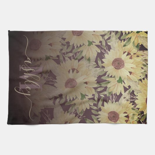 Aquarellblume Geschirrtuch (Horizontal)