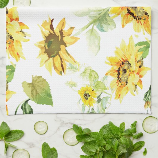 Aquarellblume Geschirrtuch (Gefaltet)