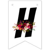 Aquarellblume, glücklicher Geburtstag, BUNNING BAN Wimpelkette (Zweite Fahne)