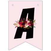 Aquarellblume, glücklicher Geburtstag, BUNNING BAN Wimpelkette (Dritte Fahne)