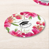 Aquarellblume-Graduierungsparty Runder Pappuntersetzer (Angewinkelt)