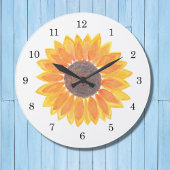 Aquarellblume Große Wanduhr