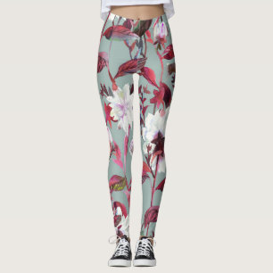 Aquarellblume: Handgezeichnete Blüten. Leggings