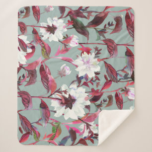Aquarellblume: Handgezeichnete Blüten. Sherpadecke