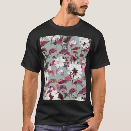 Aquarellblume: Handgezeichnete Blüten. T-Shirt (Vorderseite)