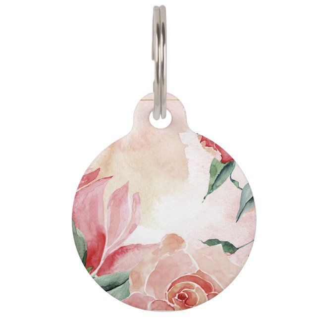 Aquarellblume Haustiermarke (Vorderseite)