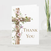 Aquarellblume Heiliges Kreuz Taufe Danke Karte (Vorderseite)