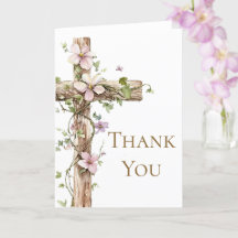 Aquarellblume Heiliges Kreuz Taufe Danke