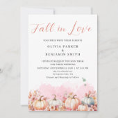 Aquarellblume Herbst Pink Pumpkin Hochzeit im Herb Einladung (Vorderseite)