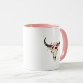 Aquarellblume Hirschschädel Tasse (VorderseiteRechts)