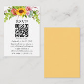 Aquarellblume Hochzeit QR UAWG Gelb Begleitkarte (Vorne/Hinten)