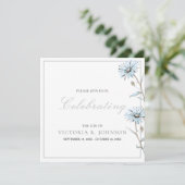 Aquarellblume Hummingvogel Feier des Lebens Einladung (Stehend Vorderseite)