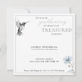 Aquarellblume Hummingvogel Feier des Lebens Einladung (Rückseite)