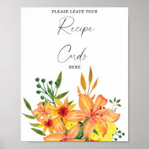 Aquarellblume Ihre Rezeptionskarte hier Poster