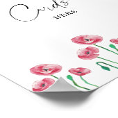 Aquarellblume Ihre Rezeptionskarte hier Poster (Ecke)