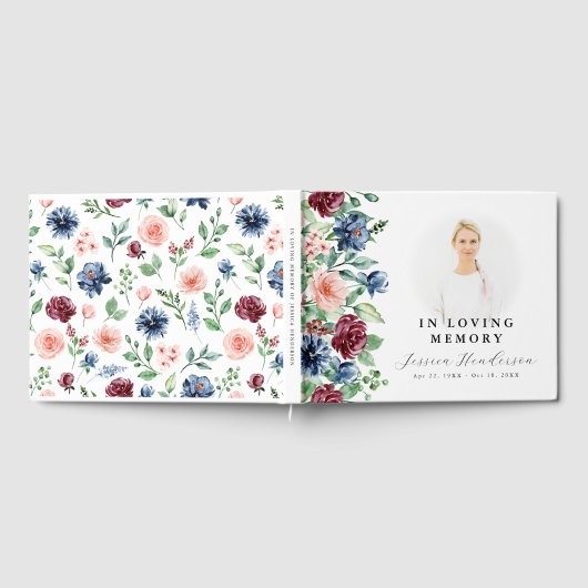 Aquarellblume in liebender Erinnerung Gästebuch (Voll)