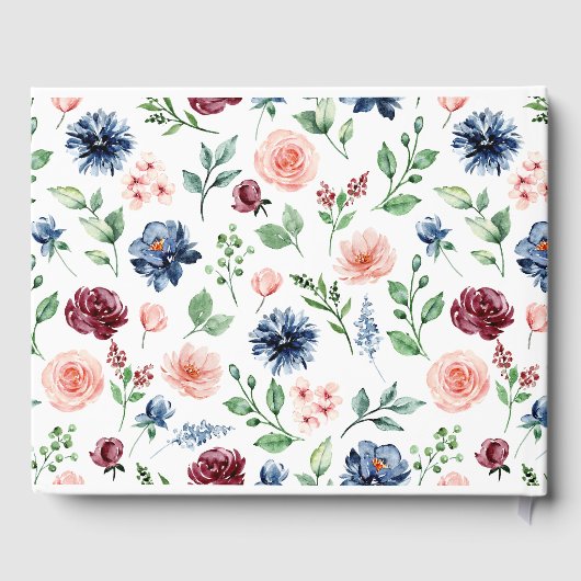 Aquarellblume in liebender Erinnerung Gästebuch (Rückseite)