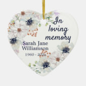 Aquarellblume in liebender Erinnerung Keramik Ornament (Vorne)