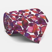 Aquarellblume in Pinks Reds & Purpurrot Krawatte (Gerollt)