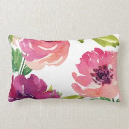 Aquarellblume in Rosa und Lila Lendenkissen