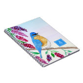 Aquarellblume in Wisteria Tree Monogram Notizblock (Rechte Seite)