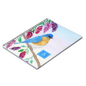Aquarellblume in Wisteria Tree Monogram Notizblock (Linke Seite)