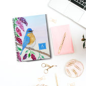 Aquarellblume in Wisteria Tree Monogram Notizblock