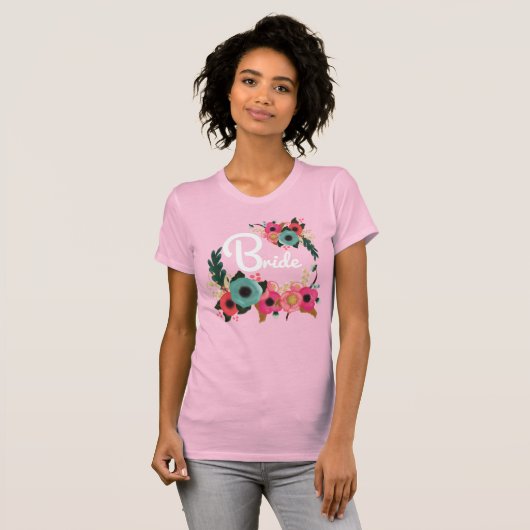Aquarellblume Junggeselinnen-Abschied Bridge T - S T-Shirt (Vorne ganz)