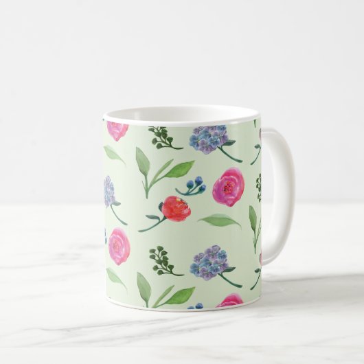 Aquarellblume Kaffeetasse (VorderseiteRechts)